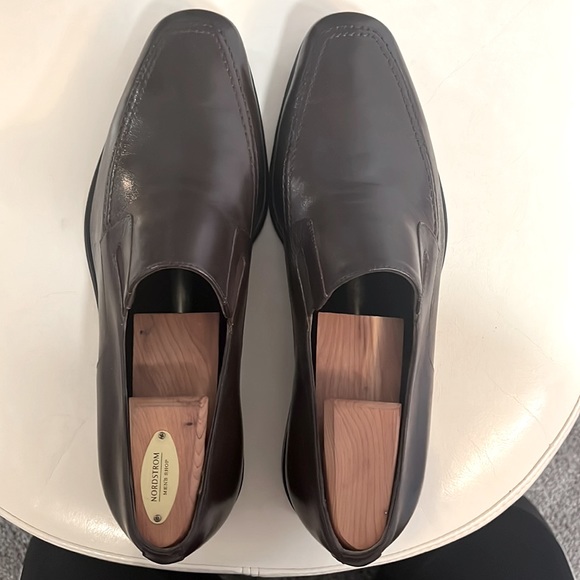 Bruno Magli dark brown slip on loafer style shoe.  Made in Italy.  Size 10.5